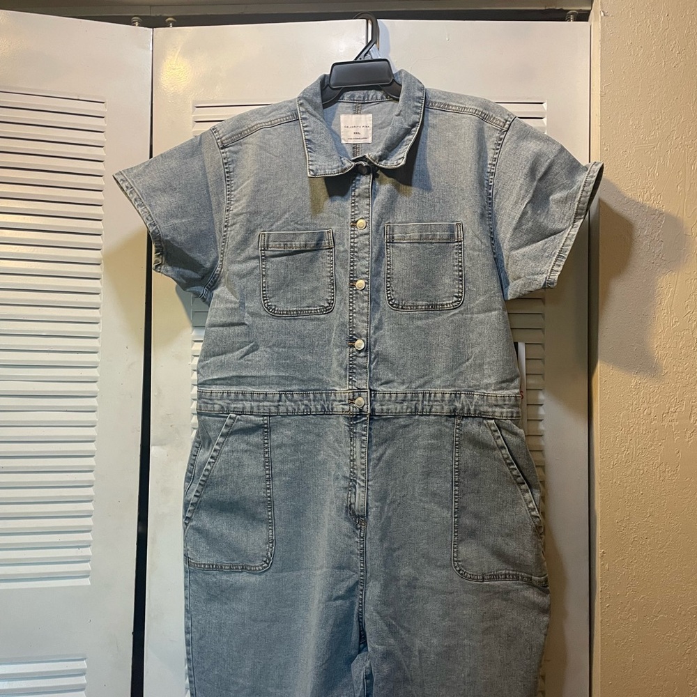 Celebrity Pink Denim Porkchop Boilersuit - image 3